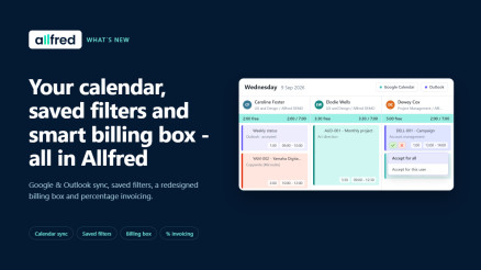 Google &amp; Outlook Calendar Sync, Saved Filters, Redesigned Billing Box &amp; Smarter Invoicing visual